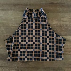 mock neck cropped tank top